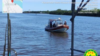 SATPOLAIRUD DAN BASARNAS EVAKUASI ABK KAPAL TENGGELAM DI MUARA LAUT KETAPANG