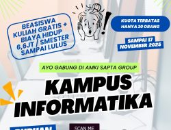 AMKI SAPTA GROUP BUKA KESEMPATAN BEASISWA FULL UNTUK 20 MAHASISWA KURANG MAMPU